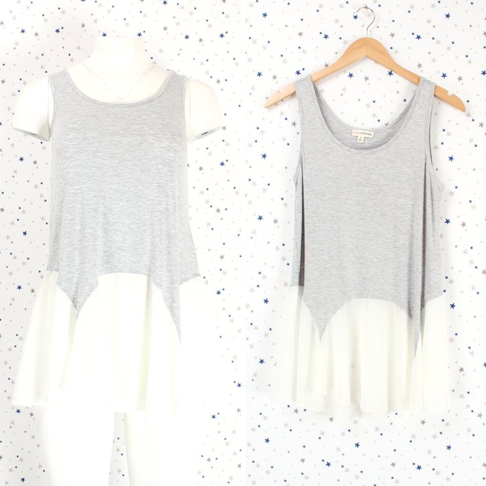 Heather Grey Tank Top with Chiffon Bottom